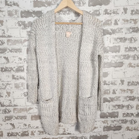 For Thee Sweaters - For Thee Knit Open Front Cardigan Sweater Pockets XS Cozy Comfy‎ Over Sized Long